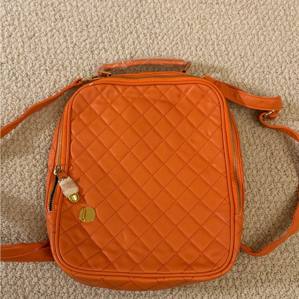 Orange Quilted Women's Bag